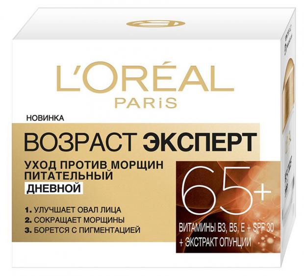 фото Крем для лица дневной l'oreal paris возраст эксперт 65+ spf20, 50 мл