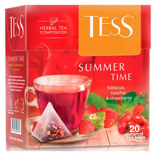 фото Чай травяной tess summer time с ароматом малины и фейхоа, 20х1,8 г