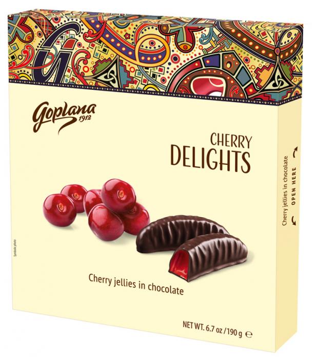 фото Мармелад в шоколаде goplana cherry delights вишня, 190 г