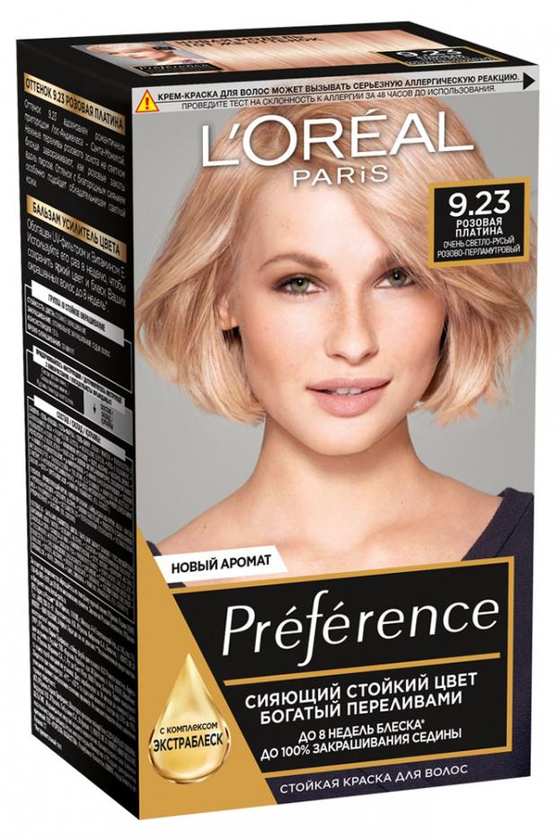 фото Краска для волос l'oreal paris preference розовая платина тон 9.23, 174 мл