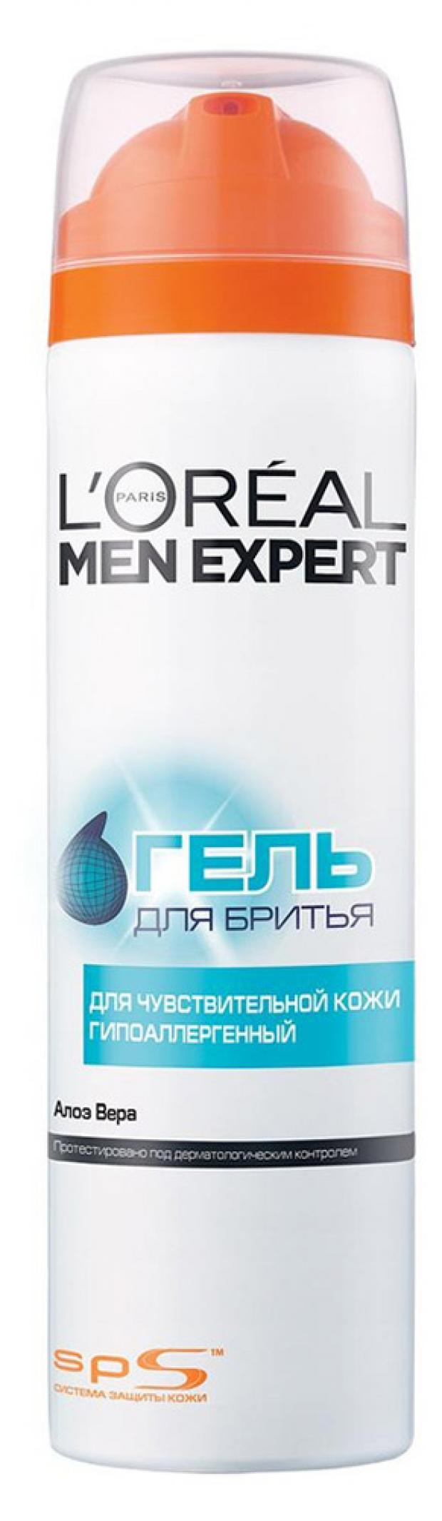 Гель для бритья L'Oreal Paris Men Expert для чувствительной кожи, 200 мл