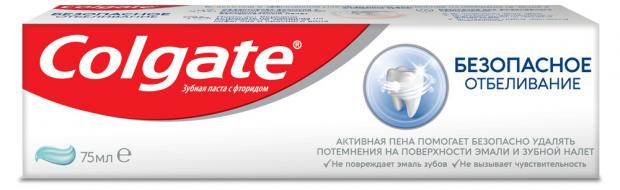 

Зубная паста Colgate Безопасное отбеливание, 75 мл