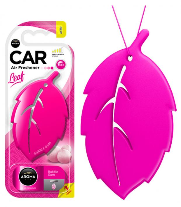 фото Ароматизатор полимерный aroma car leaf 3d bubble gum, 13 г