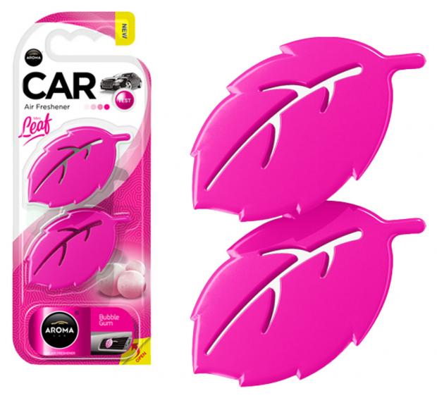 фото Ароматизатор полимерный aroma car leaf 3d bubble gum, 2x4,5 г