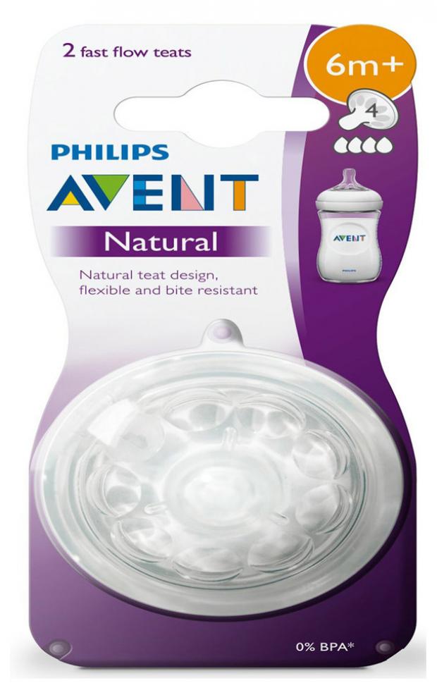 фото Соска philips avent natural быстрый поток с 6 месяцев, 2 шт