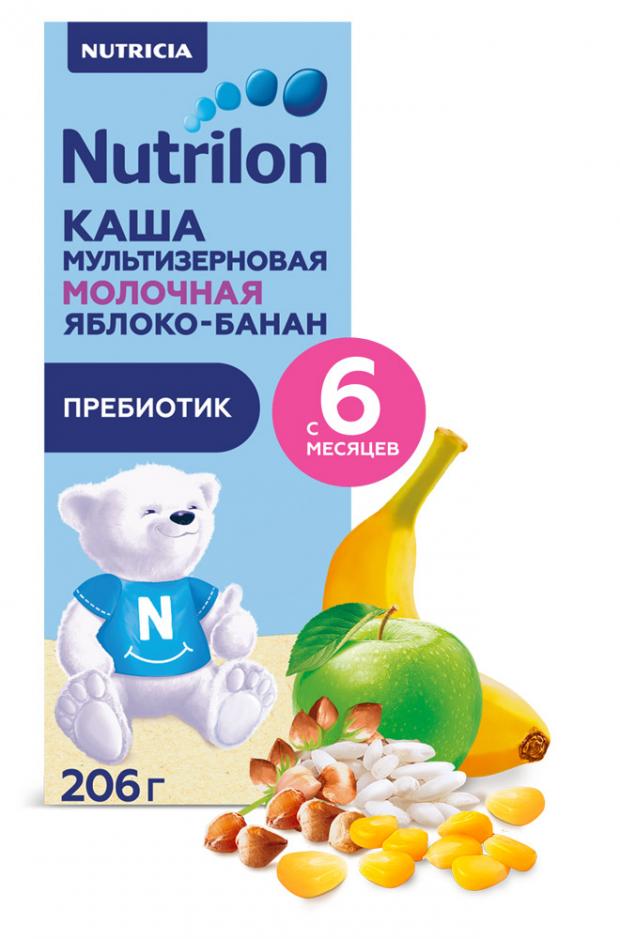 

Каша молочная Nutrilon Мультизлаковая с пребиотиком яблоко-банан с 6 мес, 206 г