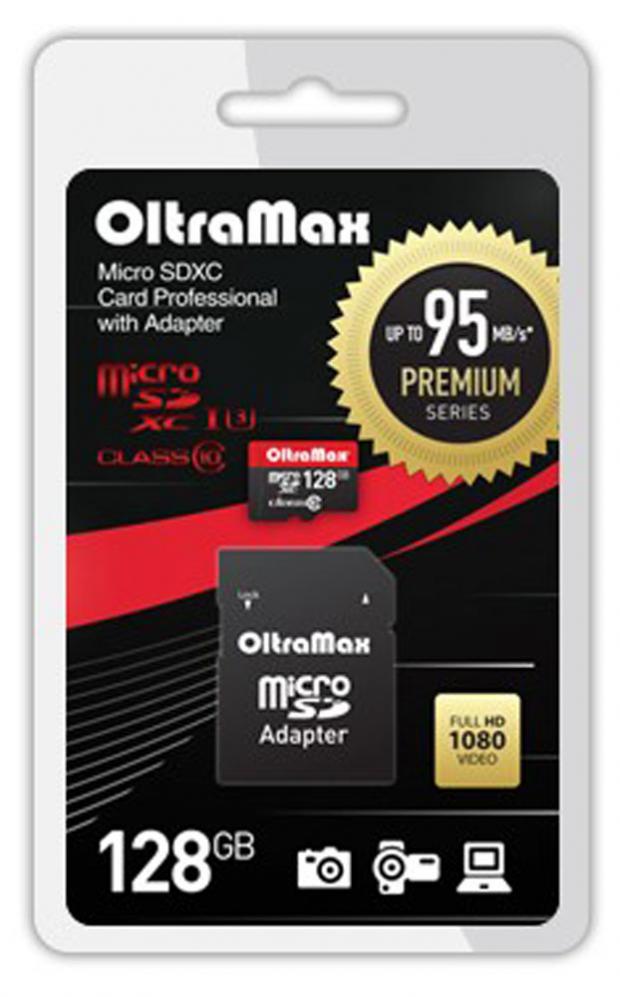 Карта памяти OltraMax PREMIUM microSDXC UHS-I 128 Гб