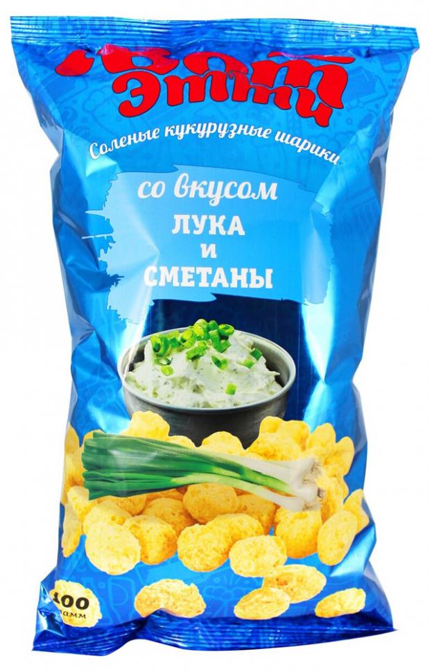 фото Шарики кукурузные «вотэтти» солёные со вкусом лука и сметаны, 100 г