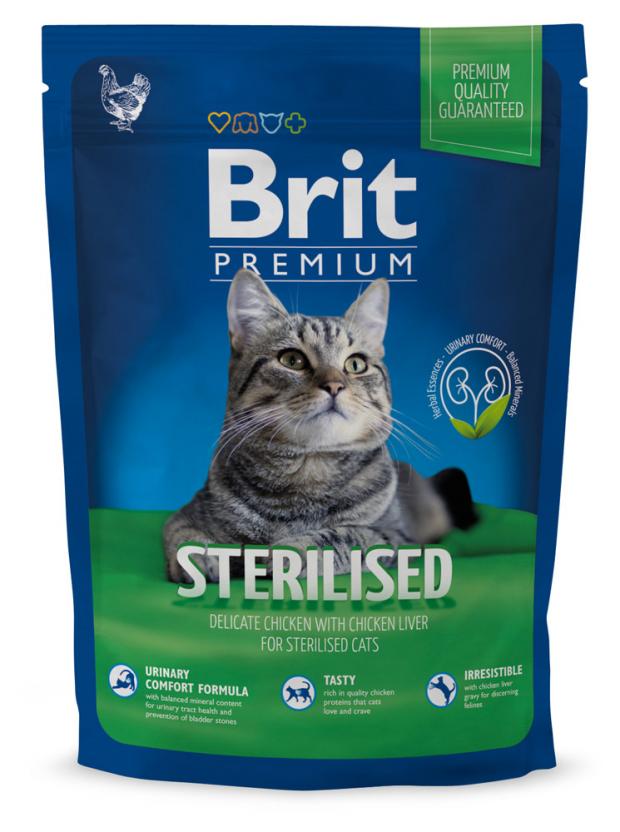 

Сухой корм для стерилизованных кошек Brit Premium курица, 1,5 кг