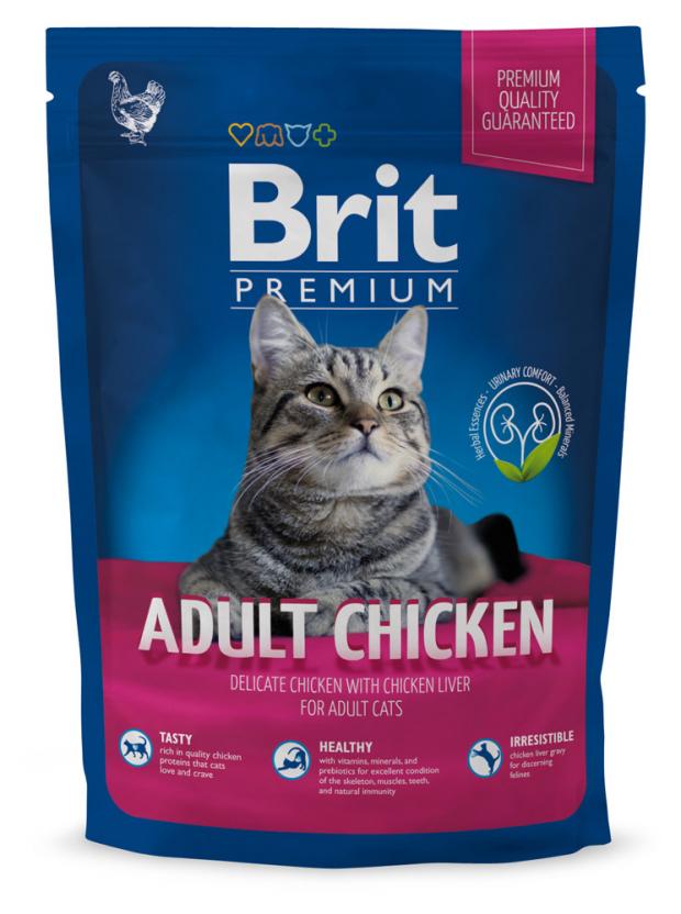 

Сухой корм для взрослых кошек Brit Premium курица, 1,5 кг