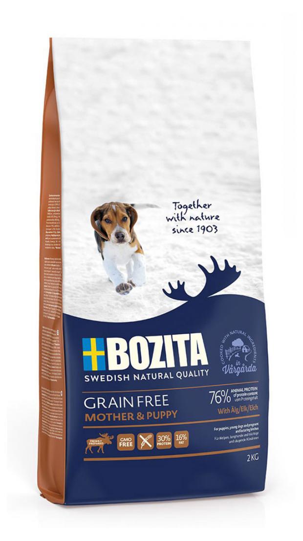 Сухой корм для щенков BOZITA Grain free Mother & puppy с мясом лося, 2 кг