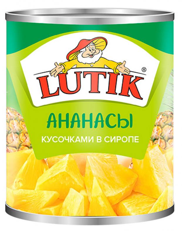 фото Ананасы консервированные lutik кусочками в сиропе, 850 мл