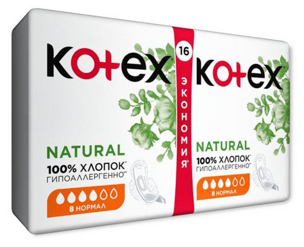 фото Прокладки гигиенические kotex natural нормал, 16 шт