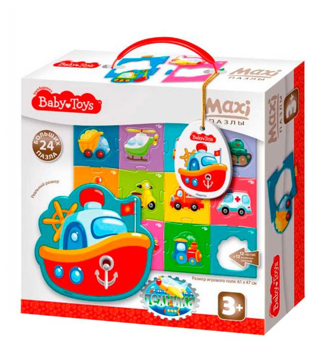 фото Пазлы-макси baby toys контурные техника, 24 элемента