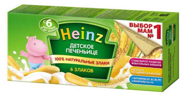 фото Детское печеньице heinz 6 злаков с 6 мес, 160 г