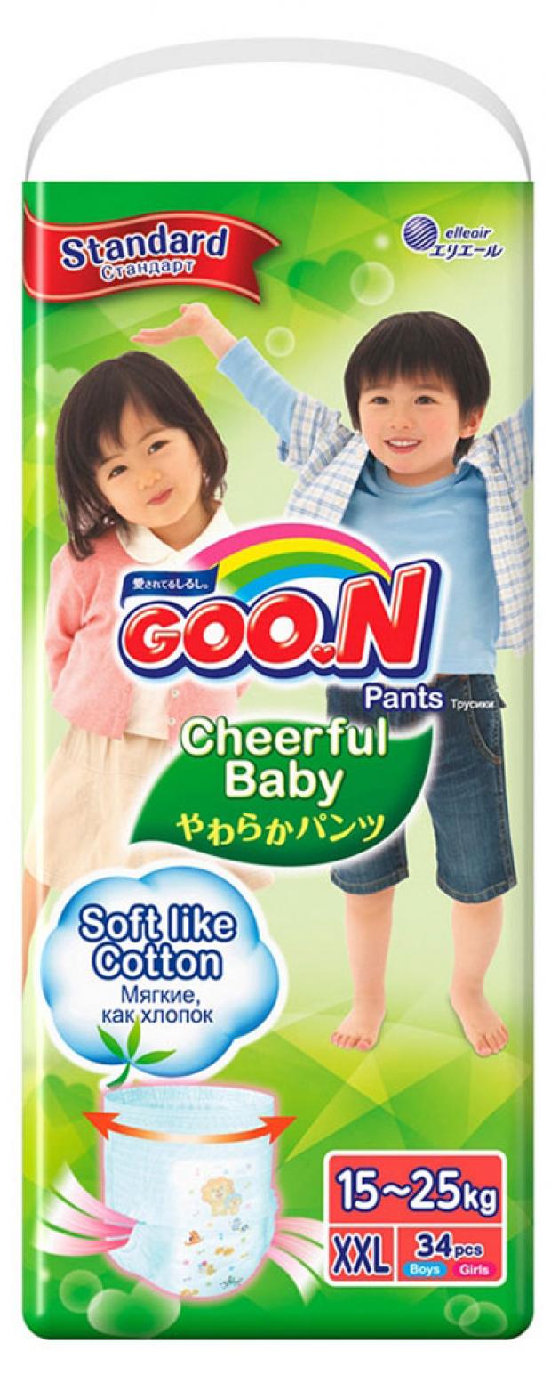 фото Подгузники-трусики goon cheerful baby xxl размер 15-25 кг, 34 шт