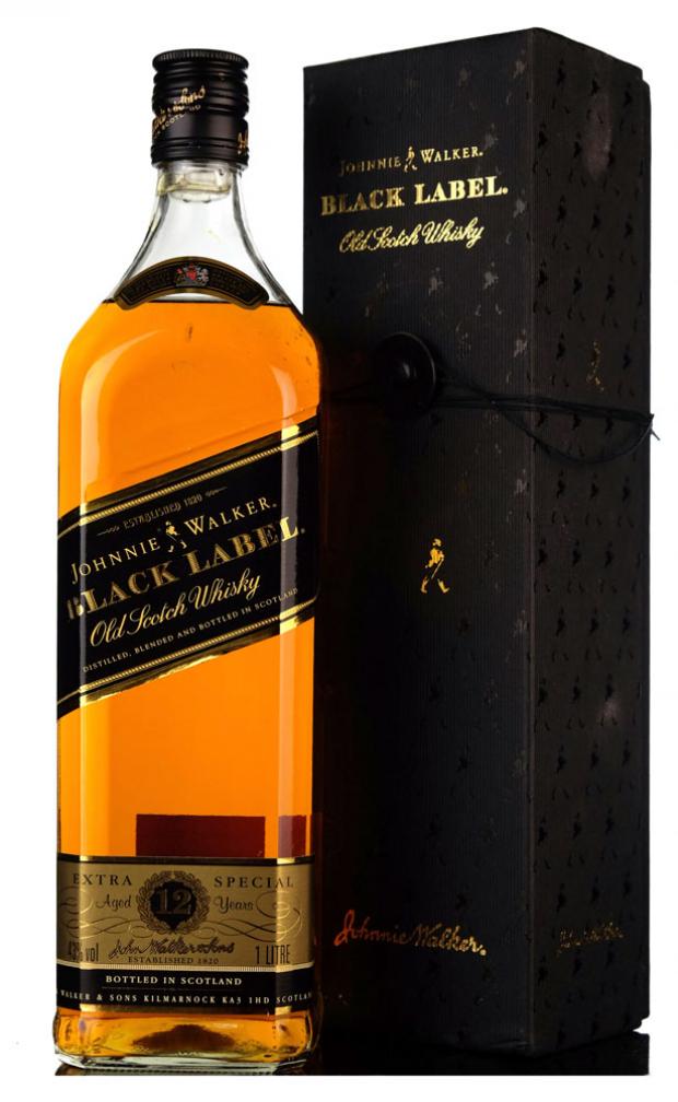 фото Виски johnnie walker black label в подарочной упаковке шотландия, 1 л