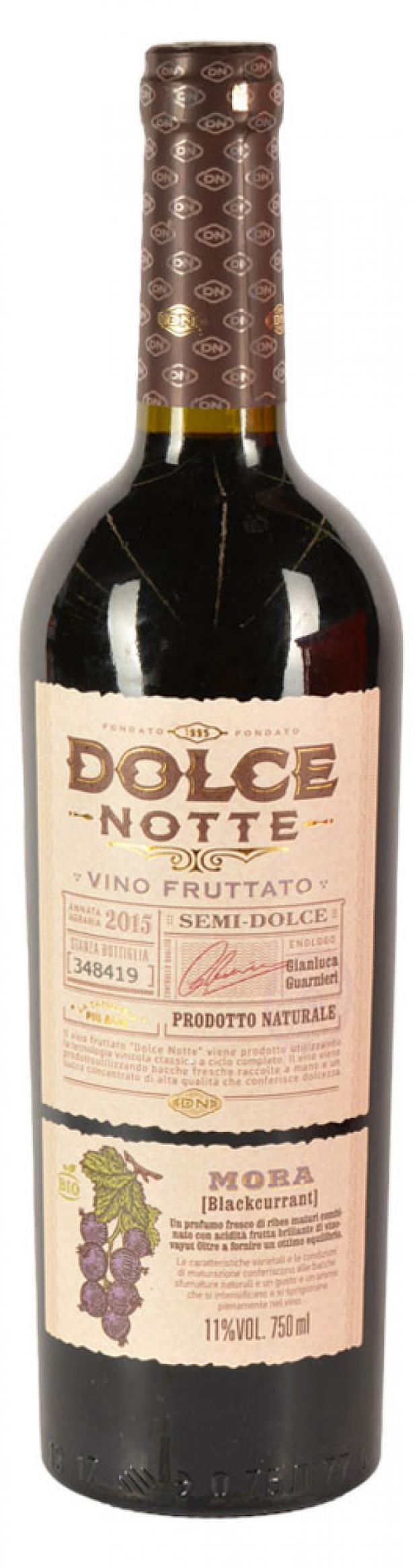 фото Вино dolce notte mora blackcurrant фруктовое полусладкое россия, 0,75 л