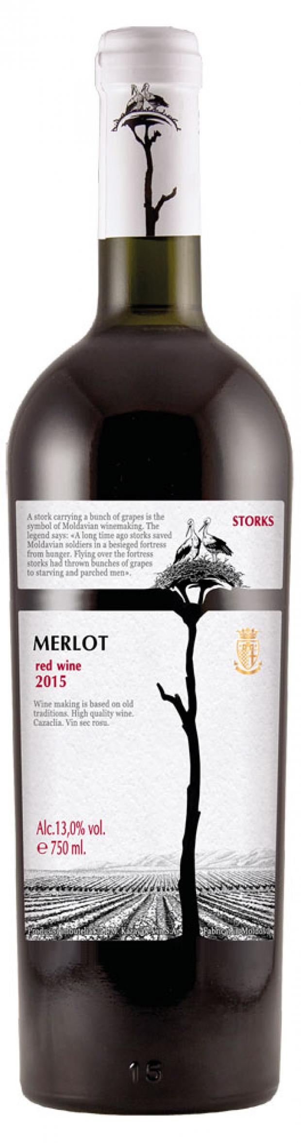 фото Вино storks merlot красное сухое молдавия, 0,75 л