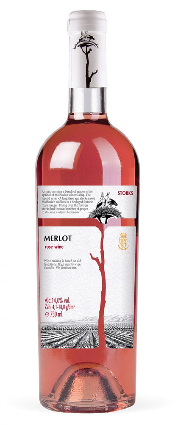 фото Вино storks merlot розовое полусухое молдавия, 0,75 л