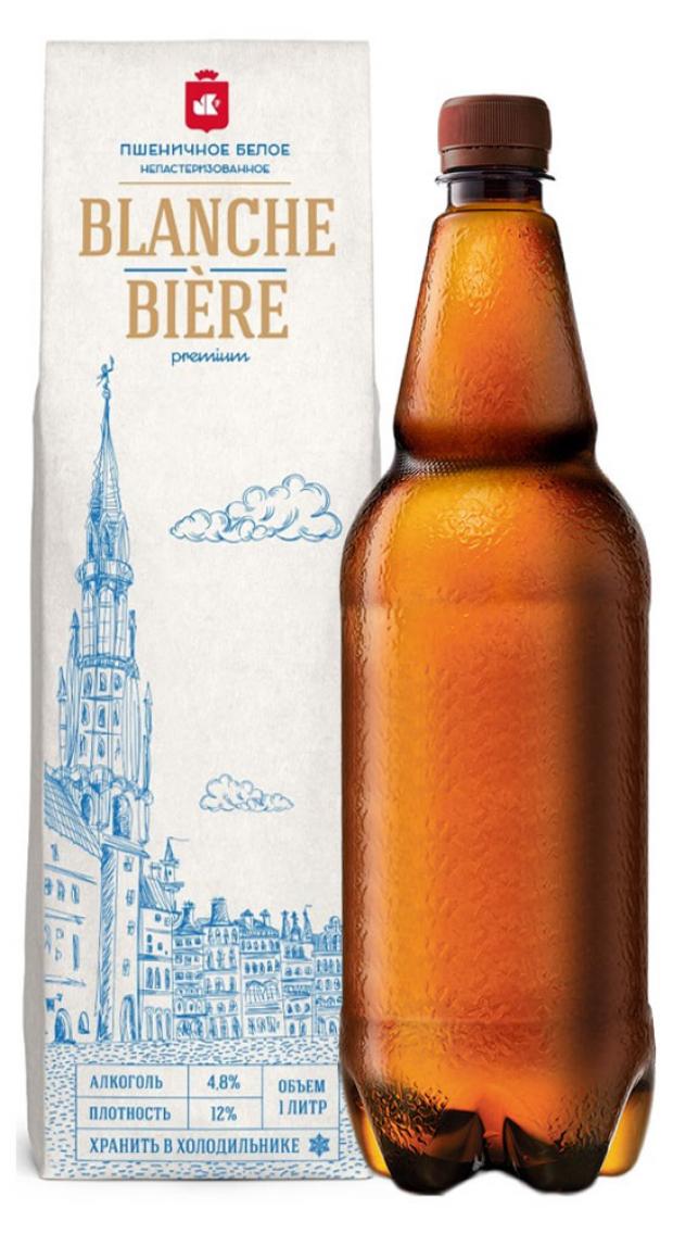 фото Пиво blanche bier светлое нефильтрованное 4,8%, 1 л