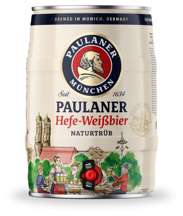 фото Пиво paulaner weissbier светлое нефильтрованное 5,5%, 5 л