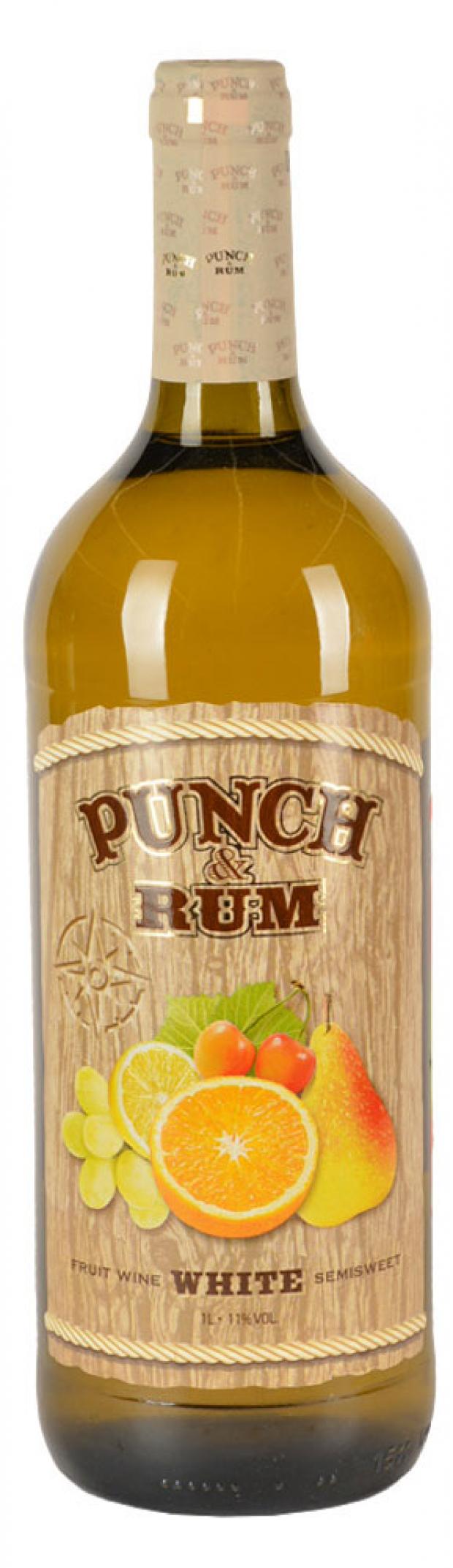 

Вино плодово-ягодное Punch & Rum столовое белое полусладкое Россия, 1 л