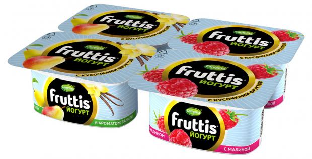 Йогурт Fruttis малина-груша-ваниль 3%, 110 г