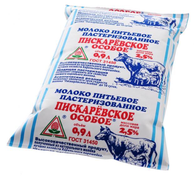 

Молоко пастеризованное «Пискарёвский» Пискарёвское Особое 2,5%, 900 мл