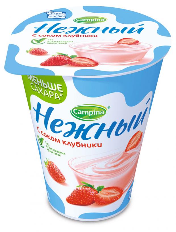 Йогуртный продукт Campina Нежный с соком клубники 1,2%, 320 г