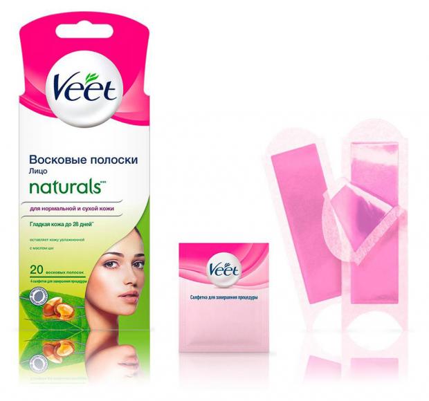 фото Восковые полоски veet с маслом ши, 20 шт