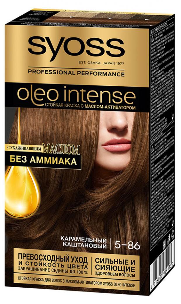 фото Краска для волос syoss oleo intense карамельный каштановый тон 5-86