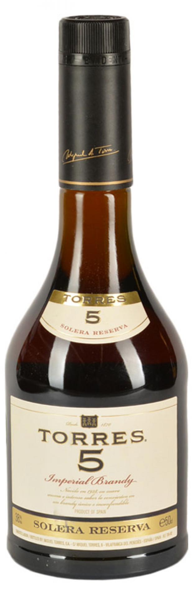 фото Бренди torres 5 solera reserva испания, 0,5 л