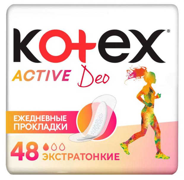 фото Прокладки ежедневные kotex актив, 48 шт