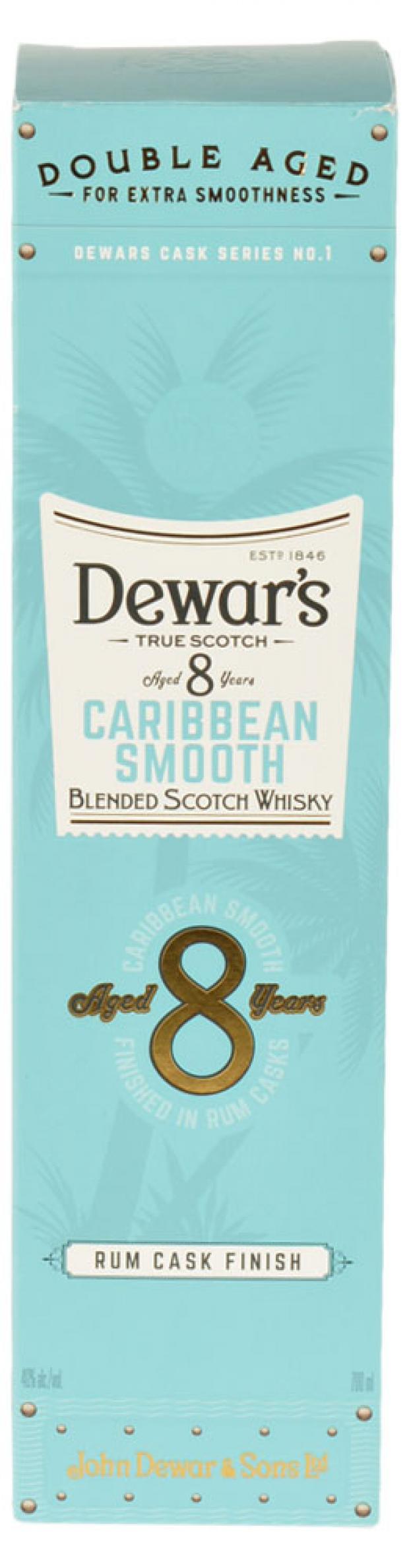 фото Виски dewar's caribbean smooth 8 years в подарочной упаковке великобритания, 0,7 л