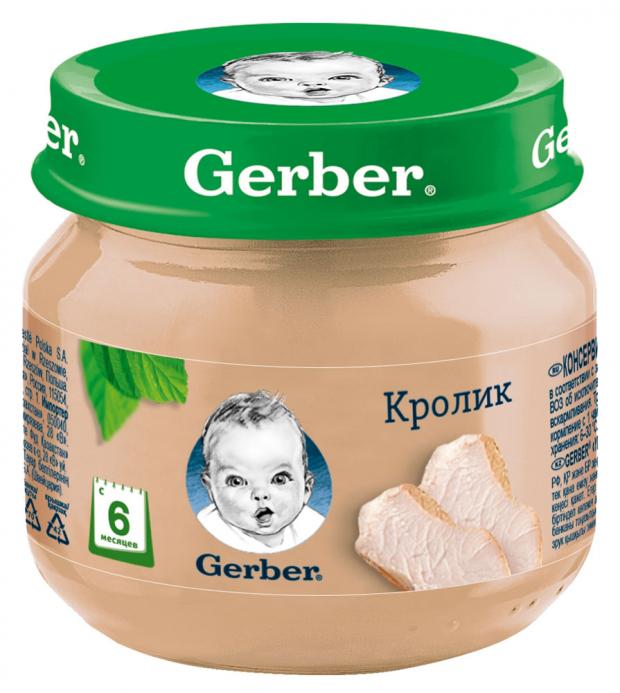 фото Пюре мясное gerber кролик с 6 мес, 80 г gerber®