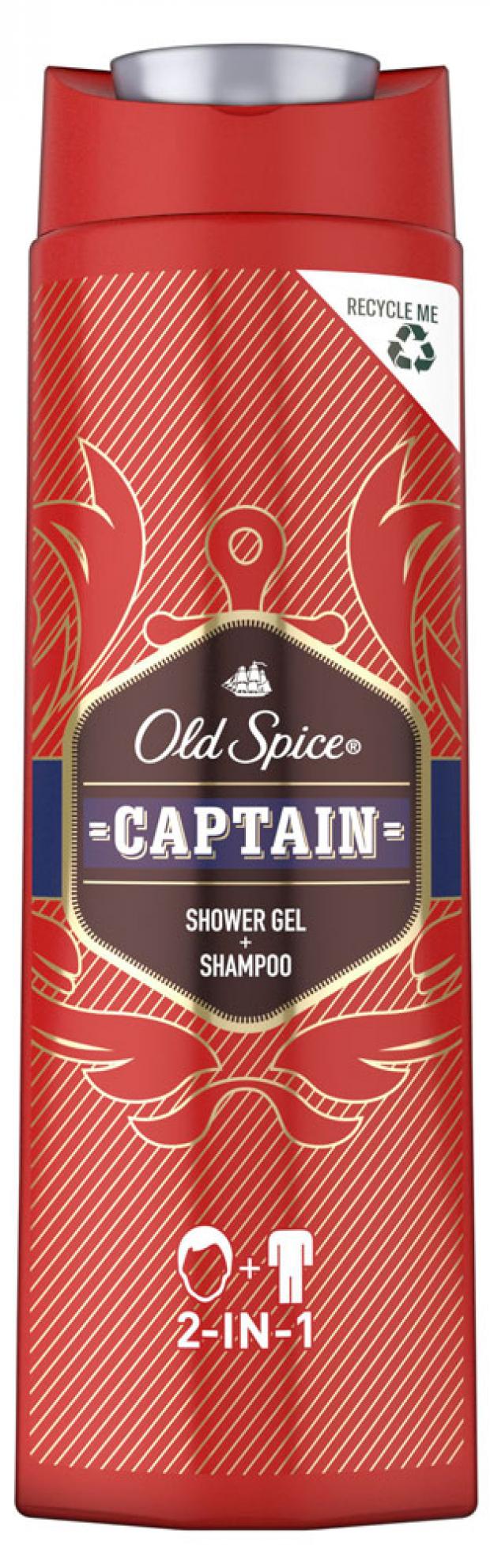 фото Гель-шампунь для душа old spice captain 2в1, 400 мл