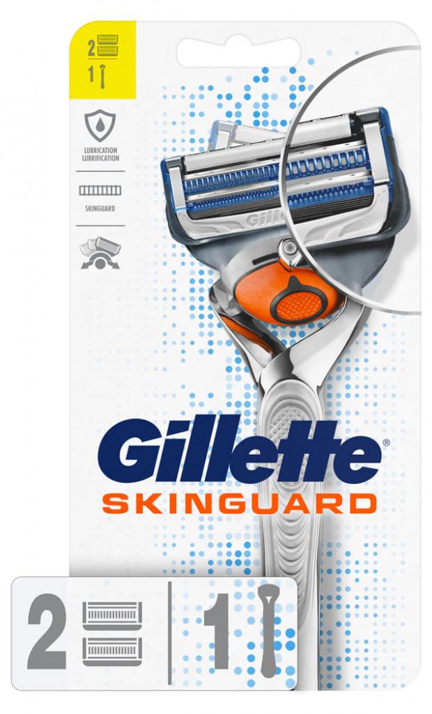 фото Бритва мужская gillette skinguard sensitive с 2 сменными кассетами