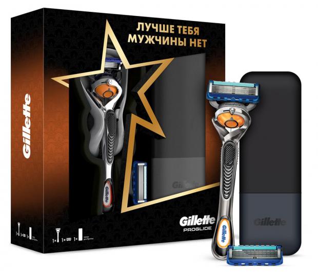 фото Подарочный набор бритва gillette fusion proglide со сменными кассетами + чехол для бритвы, 1 шт