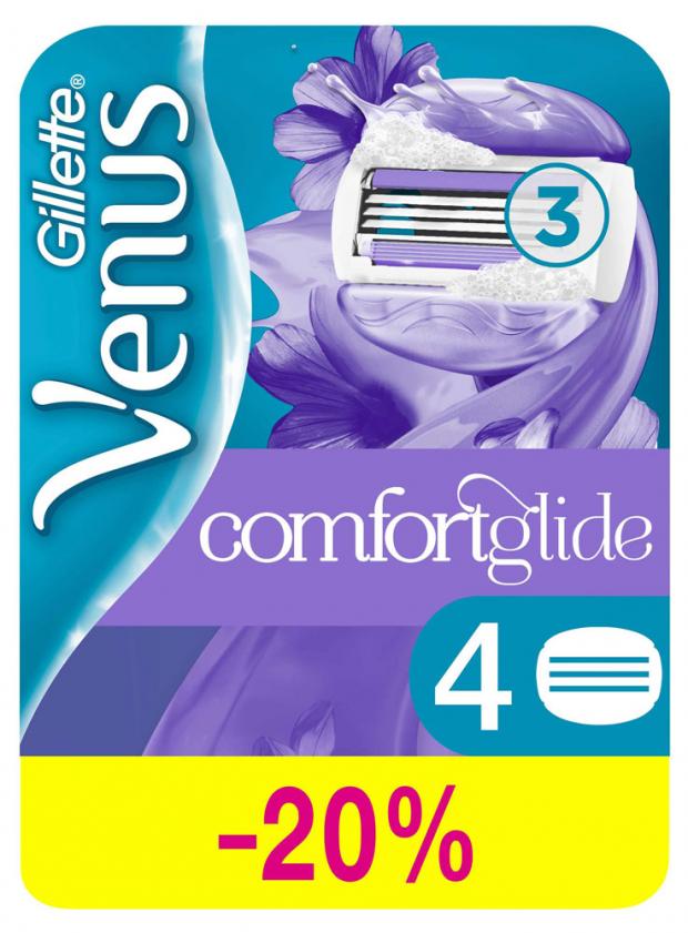 фото Сменные кассеты для бритья venus comfortglide, 4 шт