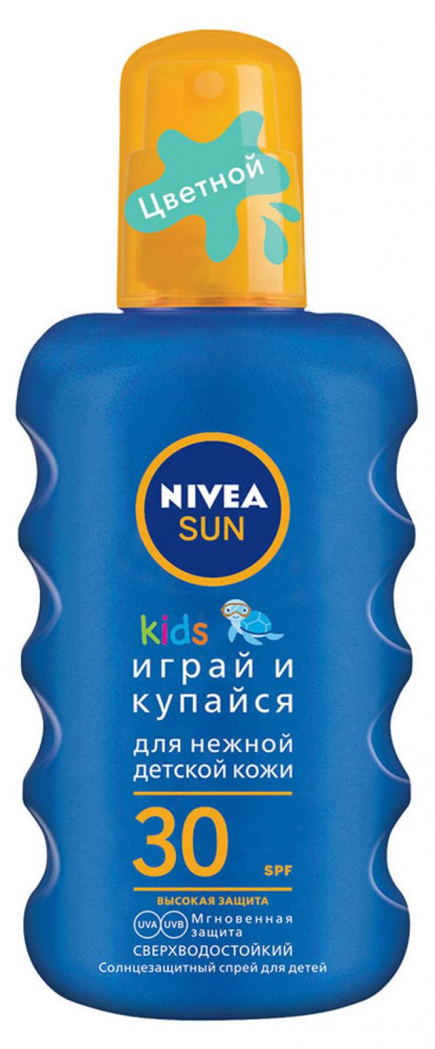 фото Спрей для тела солнцезащитный nivea sun играй и купайся сверхводостойкий spf 30, 200 мл