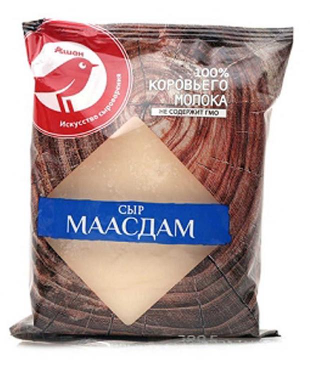 Сыр полутвердый АШАН Маасдам, 200 г