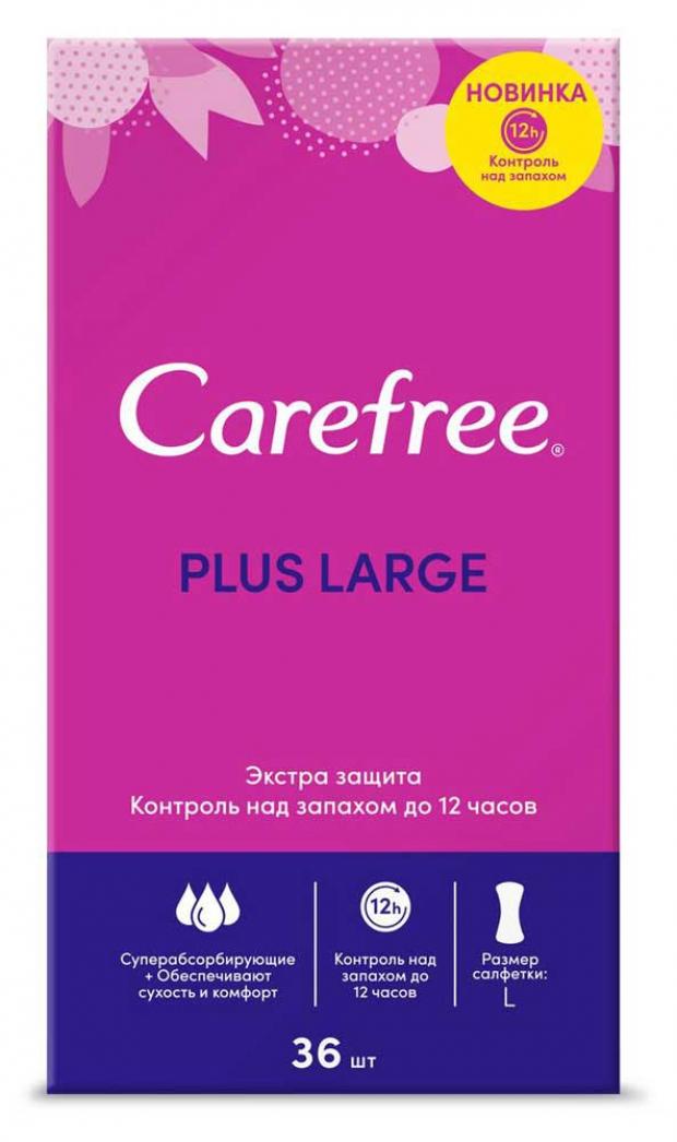 фото Прокладки ежедневные carefree plus large, 36 шт