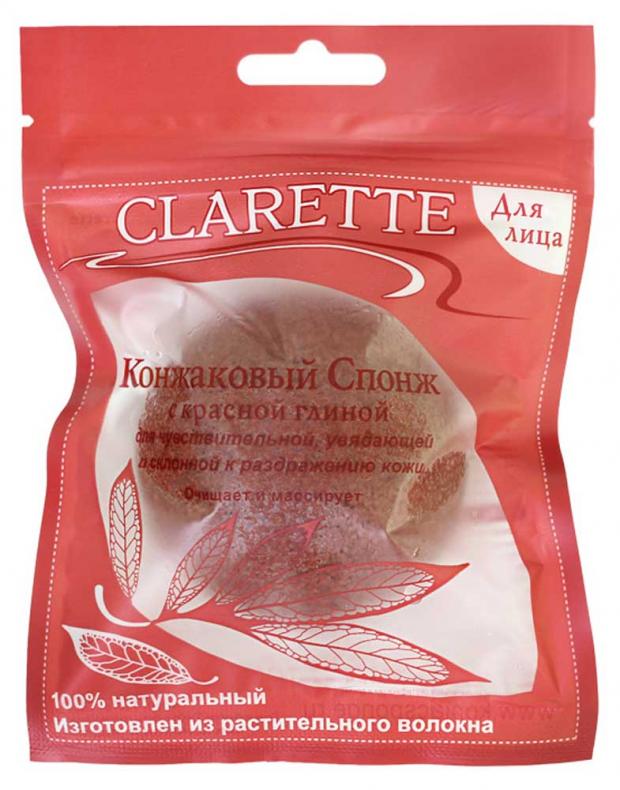 

Спонж для лица Clarette конжаковый с экстрактом красной глины, 1 шт