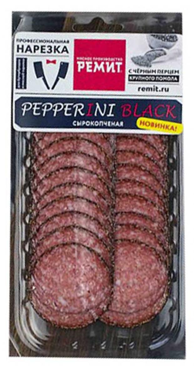 

Колбаса сырокопченая «Ремит» Pepperini Black нарезка, 90г