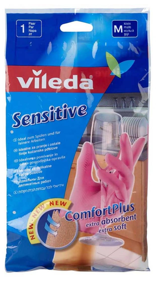 

Перчатки латексные Vileda Sensitive Comfort Plus размер M