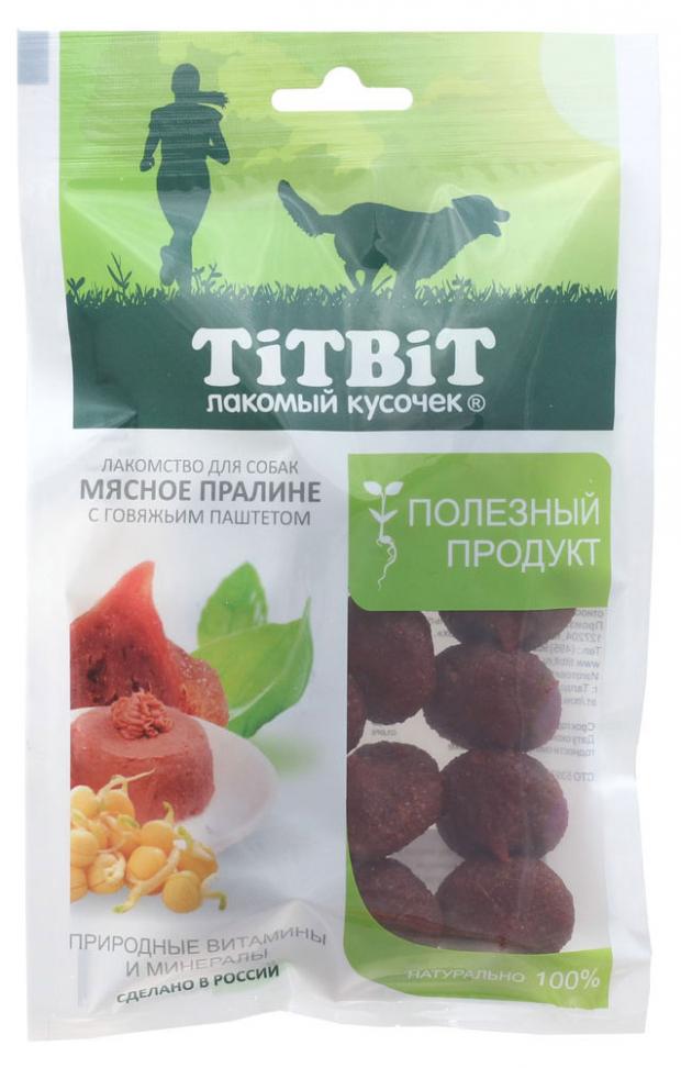 фото Лакомство для собак пралине titbit мясное с говяжьим паштетом, 85 г