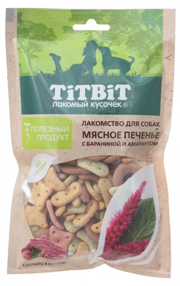 фото Лакомство для собак печенье titbit мясное с бараниной и амарантом, 60 г