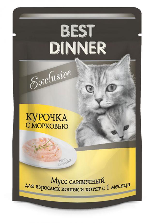 фото Корм для котят best dinner exclusive мусс сливочный курочка с морковью с 1 месяца, 85 г