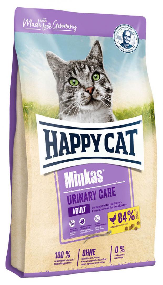 фото Сухой корм для кошек happy cat minkas urinary care профилактика заболеваний мочеполовой системы с птицей, 1,5 кг